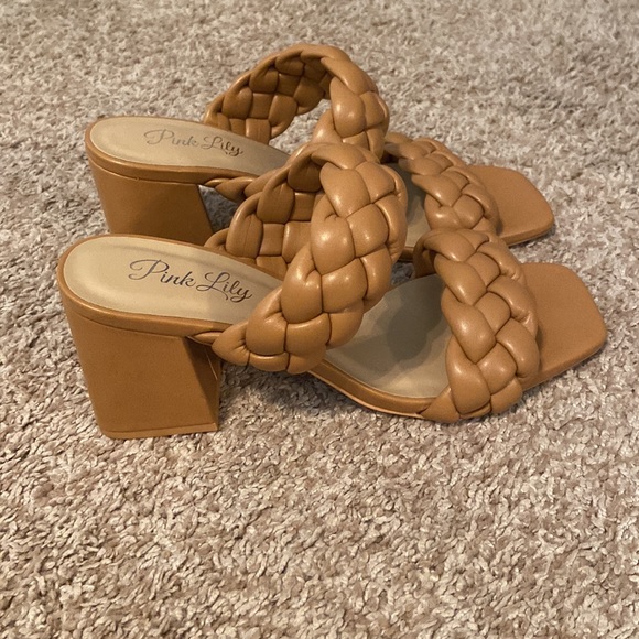 Pink Lily Braided Sandals Small Heal - Picture 2 of 5